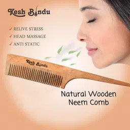 keshbindu Neem Wood Combs 100% Handmade,Anti- Dandruff C2 & C3 Comb image 3