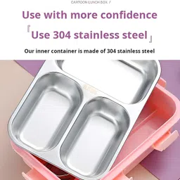 hm evotek Cute Bear Bento Box for Kids – Durable, Leakproof & Safe Materials 3 Containers Lunch Box image 5