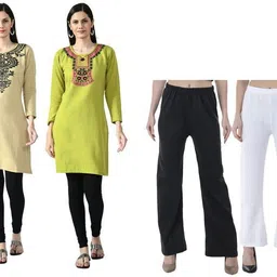 indeweaves Pack of 4 Women Self Design Wool A-line Kurta-picture-19