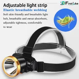 vr bright lite Long range RECHARGEABLE HEAD LIGHT Torch 75W( WATERPOOF) 6 hrs Torch Emergency Light image 3