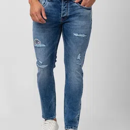 SPYKAR Men Kano Slim Fit Mildly Distressed Heavy Fade Cotton Jeans image 1