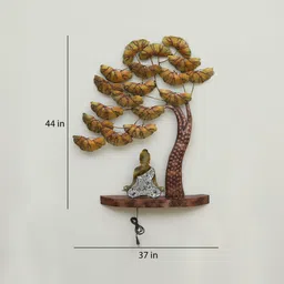 handi crafy Buddha Tree Multicolor With Led Metal Wall Art image 3
