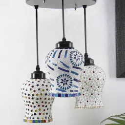 new era Vintage Multicolour Glass Cluster Hanging Light image 2