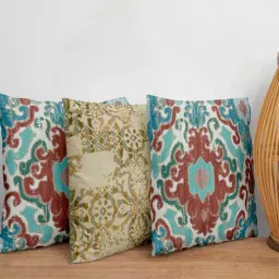 Multicolor Traditional Poly Canvas 16 x 16 Inches Cushion Covers (Set of 3) by Zeba-picture-24