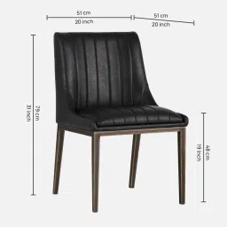 casacraft from pepperfry Orrey Leatherette Dining Chair In Black Colour image 2
