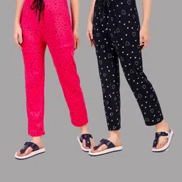 christy world Pack of 2 Women Printed Multicolor Track Pants-picture-15