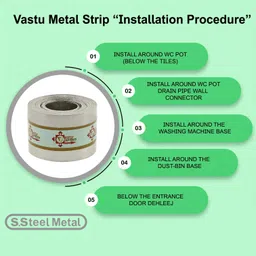 vastu vardan Stainless Steel Strip For Vastu Remedy {8 Feet, 25 MM Width, 0.3MM Thickness} Decorative Showpiece - 11 cm image 4