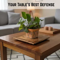 Teak Wood Trivet 10 Inch Square Hot Pot Holder, Wooden Trivin Elegant Trivet-image-15