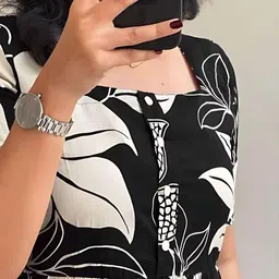 vyapar Floral Print Pure Cotton Stitched Flared/A-line Gown image 3