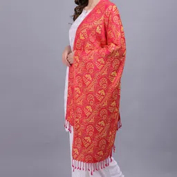 axolotl Printed Viscose Women Pink Stole image 2