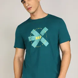 hrx by hrithik roshan Men Graphic Print Round Neck Polycotton Green T-Shirt-picture-29