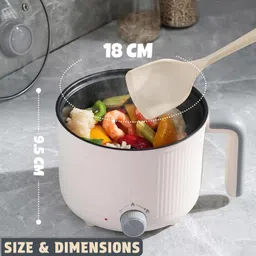 mooka MINI Multipurpose Electric Cooker with Steamer - Non-Stick Hot Pot Rice Cooker Multi Cooker Electric Kettle image 5