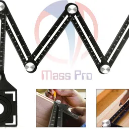 mass pro 1X Multi Functional Tiles Hole Maker Six Side Ruler Floor Measuring Marking Gauge-picture-30