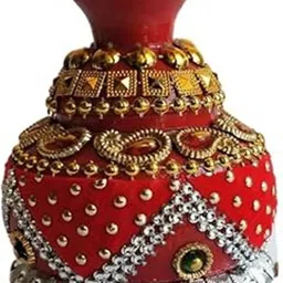 salvusappsolutions Elevate Rituals with Velvet Silver Moti Wooden Sindoor Box (Red_3x3.5 Inch) Decorative Showpiece - 10 cm-picture-10