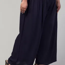 vizcon hub Women Loose Fit Blue Viscose Rayon Trousers image 4