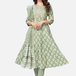 vbuyz Women Pure Cotton Kurta Pant Dupatta Set-picture-12