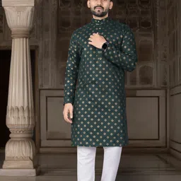 dhasu trendz Men Cotton Blend Kurta Pant Set-picture-10