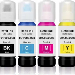Gedi 003 Refill Ink Compatible for L3110,L3150,L3250,L3252,L3115,L3116 Printer 3PC Black + Tri Color Combo Pack Ink Bottle-picture-26