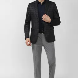 peter england Men Checkered Single Breasted Formal Blazer image 5
