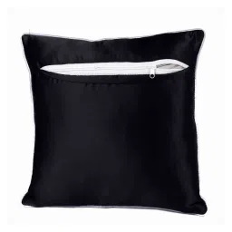 mfd home furnishing Black Satin Textured 16x16 inches Cushion Covers (Pack of 5) image 4