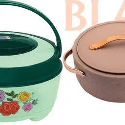 blal Plastic Thermoware Casserole Set | Insulated Hot Pot for Kitchen & Dining Pack of 2 Thermoware Casserole Set image 1