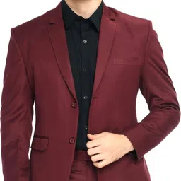 trulyfeb Men Solid Single Breasted Formal Blazer image 1