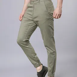 highlander Men Slim Fit Brown Cotton Blend Trousers image 2