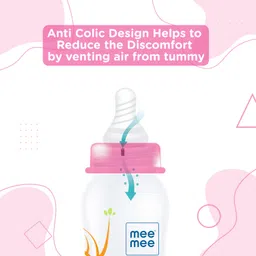 meemee Premium Baby Feeding Bottle (Pink) - 250 ml image 5