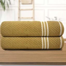 athom living Multicolor Cotton Solid 500 GSM Bath Towels (Pack of 2)-picture-30