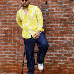 instafab plus Men Regular Fit Graphic Print Spread Collar Casual Shirt image 4