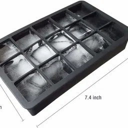 on gate Silicone Ice Cube Trays Molds, 15 Cavities Ice Tray Black Silicone Ice Cube Tray image 5