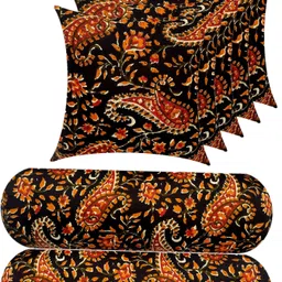 changers Microfibre Bolster Pack of 7 Floral Combo Set of 5 Cushion And 2 image 2