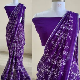 borana Floral Print Bollywood Georgette Saree-picture-30