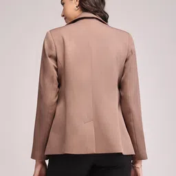 fable street Women Solid Single Breasted Formal Blazer image 5