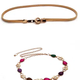 vritraz Women Party, Casual Gold Metal Belt-picture-28