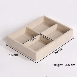 la trove Cream Small 4 Grids Jewellery Tray image 2