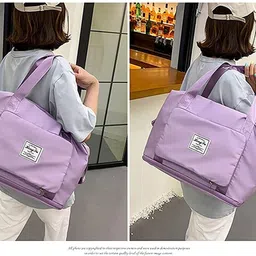 kartcity 100 L Gym Duffel Bag - Folding Travel Bag Waterproof Large Capacity Foldable Storage Bag Handbag - Purple image 3