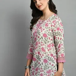selket Women Printed Viscose Rayon Straight Kurta image 4