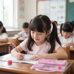 numa Stationery Set Pencil Boxes School Supplies for Kids girls happy day Accessory Tape Dot image 3