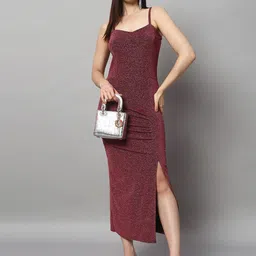 vaararo Women Bodycon Red Maxi/Full Length Dress image 5