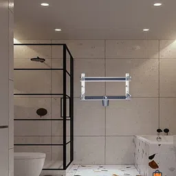 bzcarts by bzcarts 2 Layer Bathroom Stand | Towel Hanger for Bathroom | Bathroom Accessories Steel Towel Holder-picture-20