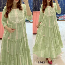 houseofcommon Solid Cotton Rayon Stitched Anarkali Gown-picture-19