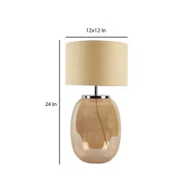 sapphire Beige Iron & Cloth Shade Table Lamp With Gold Base image 4