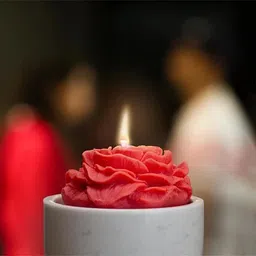 thezipcart Luxury Peony Flower Candle with Rose Fragrance Candle image 2