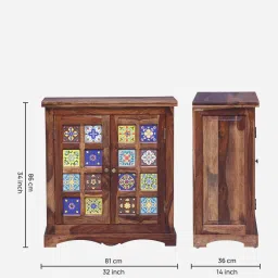 mudramark from pepperfry Siramika Sheesham Wood Cabinet In Rustic Teak Finish image 2