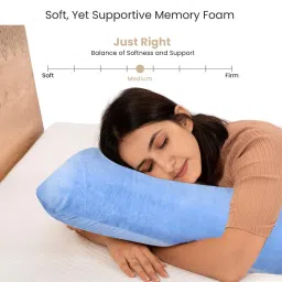 my armor Half Body Memory Foam 30 x 10 Inch Pillow in Sky Blue Colour with Velvet Cover image 5
