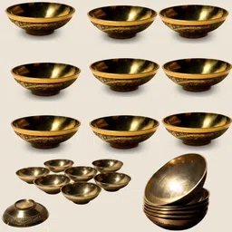 copperwale Brass Decorative Bowl Premium Pure Brass Pooja Set-picture-46