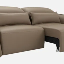 durian Serena Leatherette 3 Seater Sofa In Brown Colour With Remote Control Function image 4