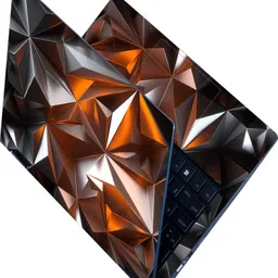 Anweshas Full Body Laptop Skin Sticker - golden Black 3D Triangles Self Adhesive Vinyl Laptop Decal 15.6-picture-10