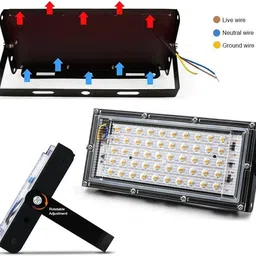 spark world 50 Watt LED Ultra Thin Slim IP65 Metalled Waterproof Flood Light Outdoor Lamp image 2